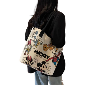 NEW: Mickey and Friends White Tote Bag in lightweight dust bag